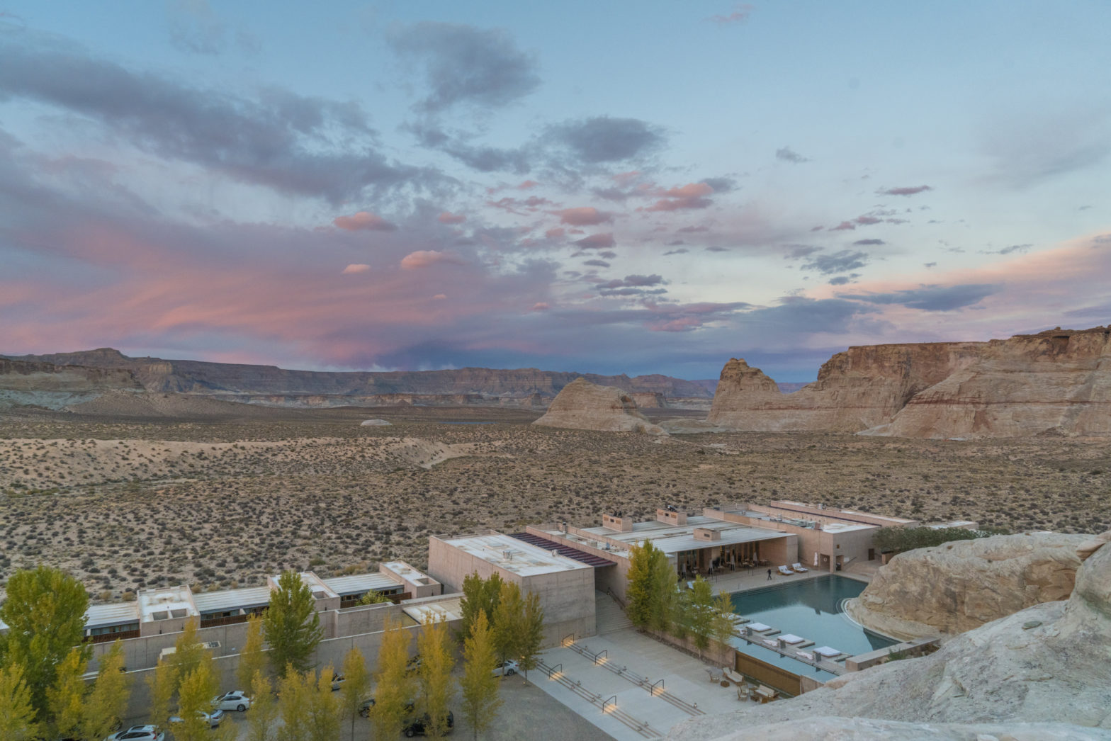 Aerial view of Amangiri overlooking Grand Staircase Escalante / Courtesy Aman