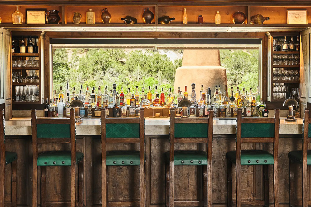 Bar at Bishops Lodge / Courtesy of Auberge Resorts luxury New Mexico nature lodge