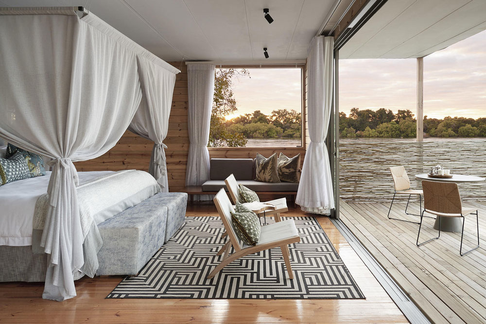 Bed at Victoria Falls River Lodge / Courtesy of Zambezi Crescent Collection luxury African safari Zimbabwe