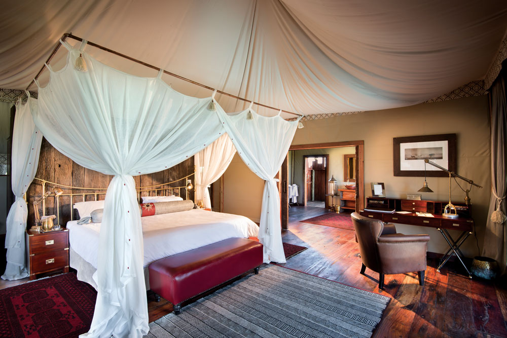 Bedroom at Duba Plains Camp Botswana Okavango Luxury Safari / Courtesy Great Plains