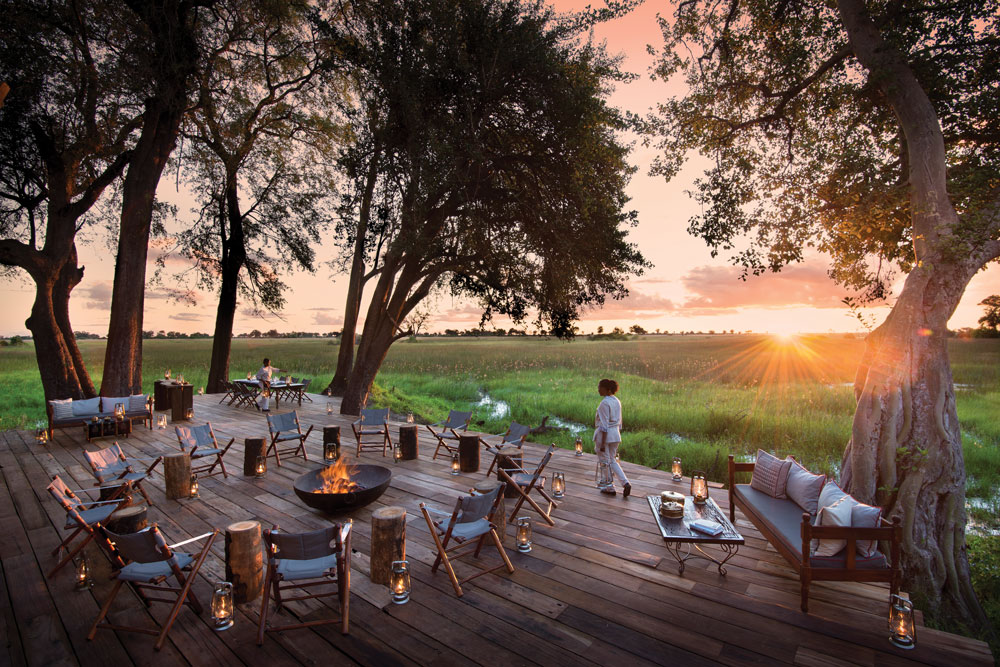 Dining at Duba Plains Camp Botswana Okavango Luxury Safari / Courtesy Great Plains