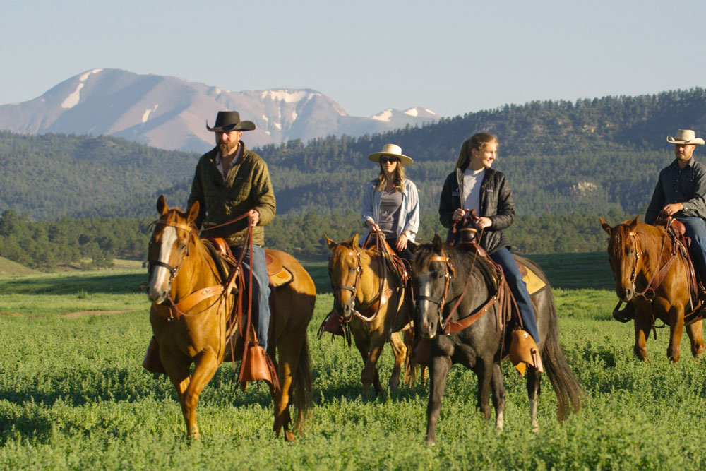 Horseback riding at Vermejo / Courtesy of Ted Turner Reserves luxury nature lodge