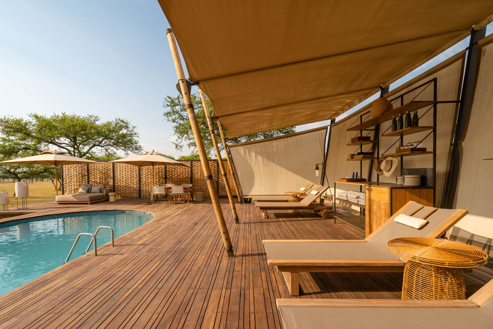 Pool at Singita Sabora Tented Camp, luxury Tanzania safari / Courtesy Singita