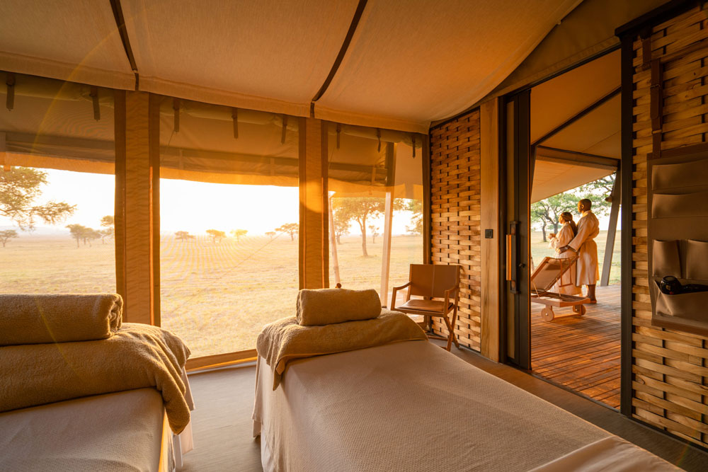 Spa at Singita Sabora Tented Camp, luxury Tanzania safari / Courtesy Singita