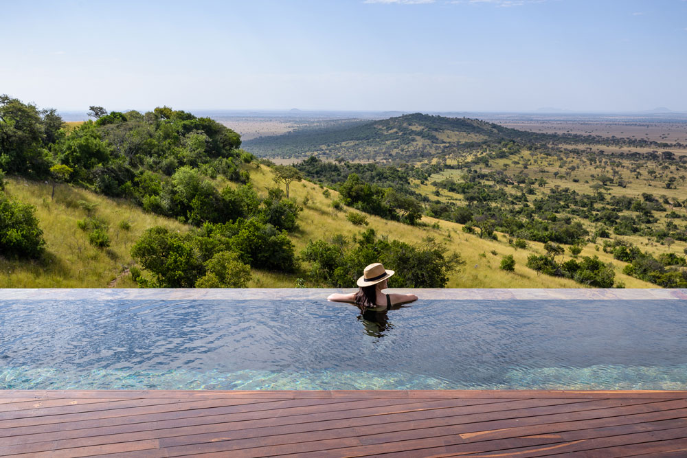 Pool at Singita Sasakwa Lodge, luxury Tanzania safari / Courtesy Singita