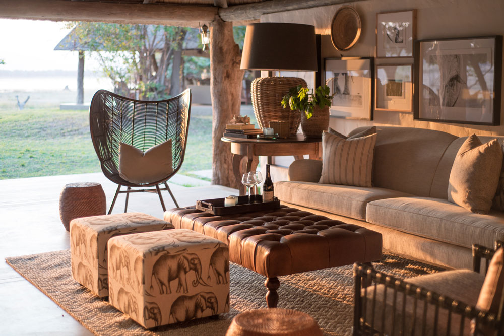 Lounge at Chikwenya, Mana Pools, luxury Zimbabwe safari / Ruth and Kyle De Nobrega / Courtesy of Wilderness Safaris