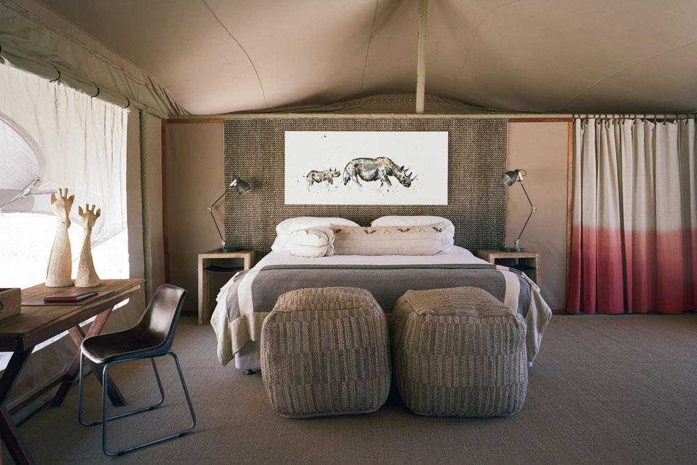 Bedroom at Hoanib Valley Camp, luxury Namibia safari / Courtesy of Natural Selection Travel