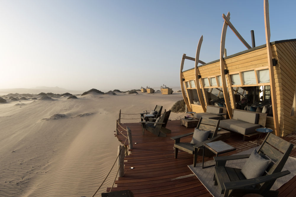 Deck at Shipwreck Lodge, luxury Namibia safari / Courtesy Natural Selection Travel