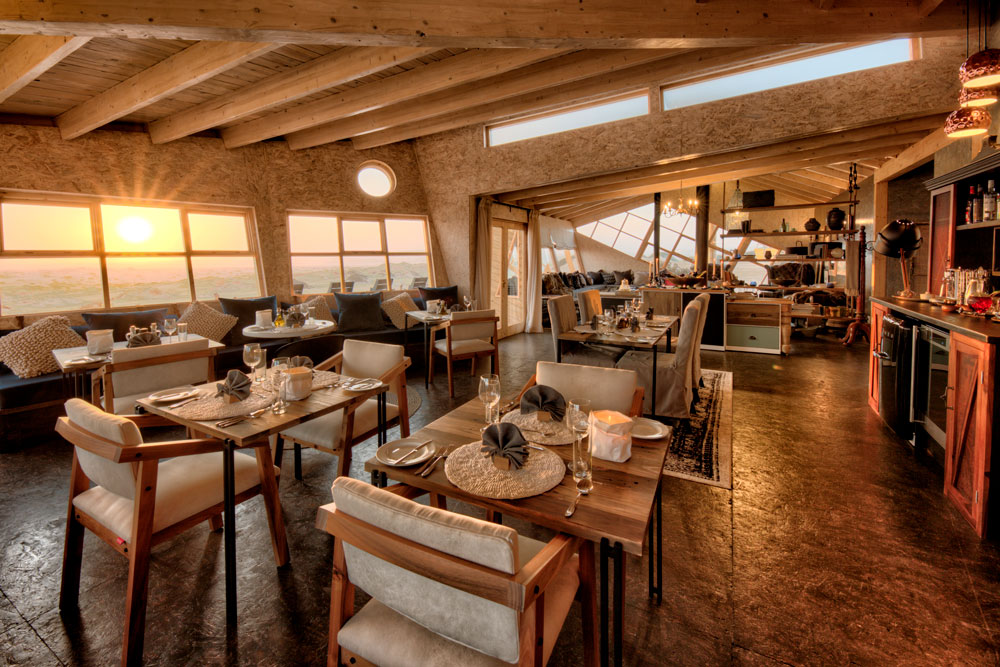 Dining area at Shipwreck Lodge, luxury Namibia safari / Courtesy Natural Selection Travel
