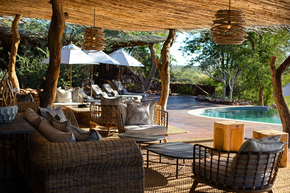 Terrace at Tswalu Kalahari, The Motse / Courtesy of Tswalu Kalahari luxury South Africa safari