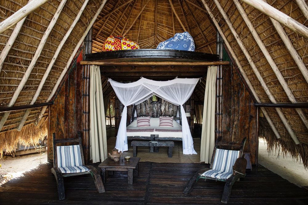 Room at Greystoke Mahale, Lake Tanganyika, Tanzania / Courtesy of Nomad Tanzania luxury African beach vacation chimpanzee trekking