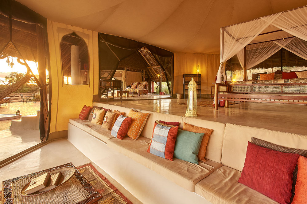 Guest tent living area at Sasaab, luxury Samburu Kenya safari / Courtesy of The Safari Collection