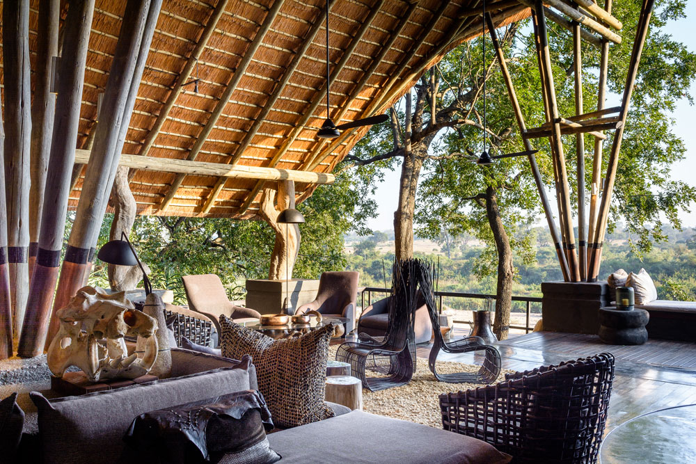 Lounge at Singita Boulders Lodge, luxury South Africa safari / Courtesy Singita