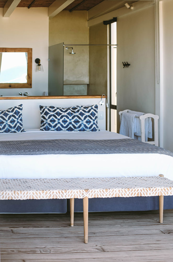 Bedroom detail at Lekkerwater Beach Lodge, luxury South Africa beach safari / Courtesy of Natural Selection Travel