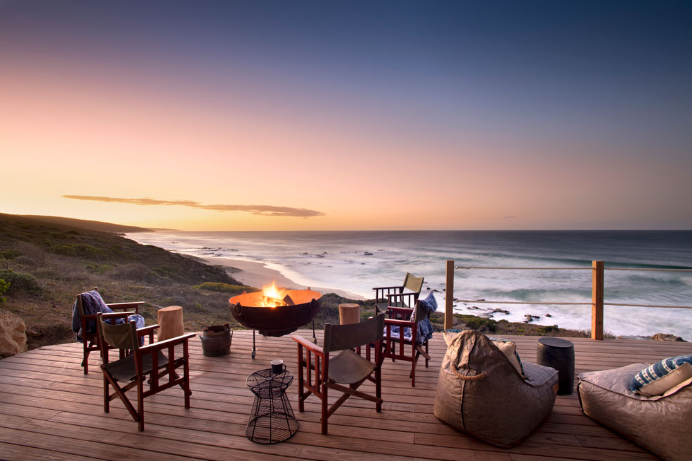 Fire pit at Lekkerwater Beach Lodge, luxury South Africa beach safari / Courtesy of Natural Selection Travel