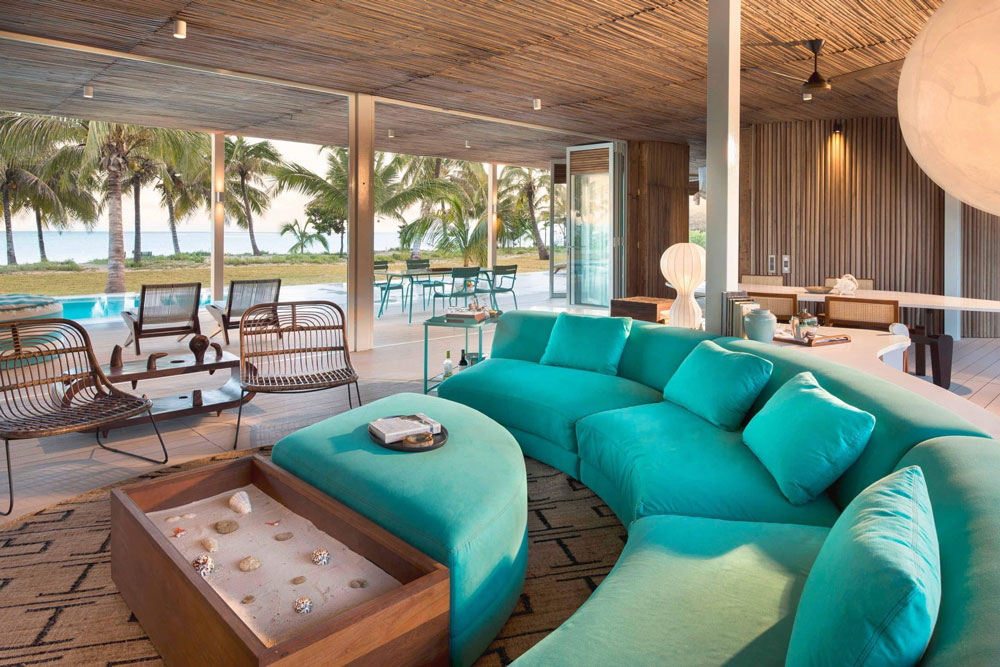 Private lounge at Miavana / Courtesy of Time + Tide luxury Indian Ocean beach resort