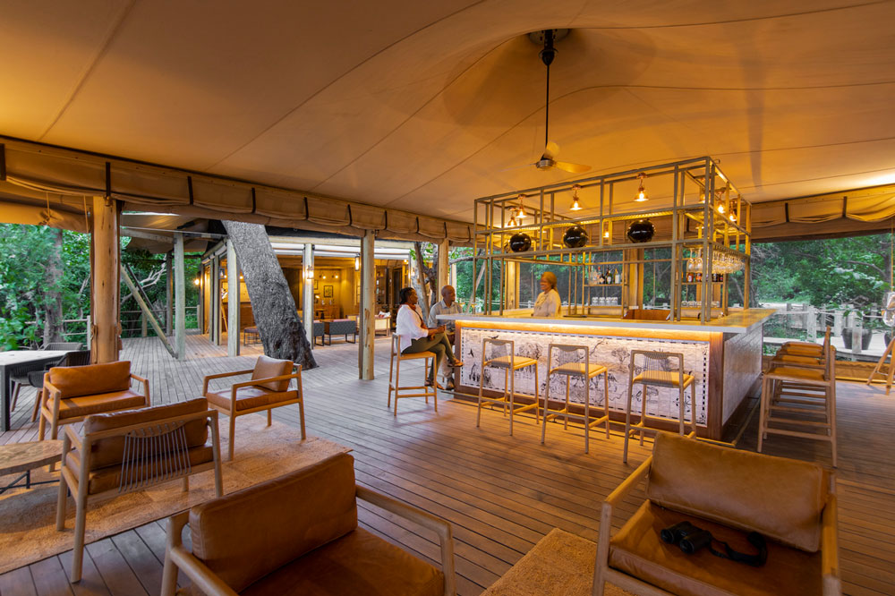 Bar at DumaTau / Courtesy of Wilderness Safaris luxury Botswana safari