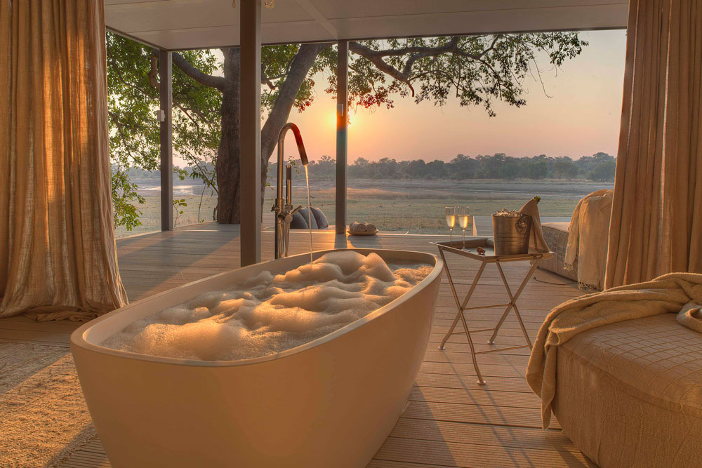 Bath at Chinzombo / Courtesy of Time + Tide luxury Zambia safari