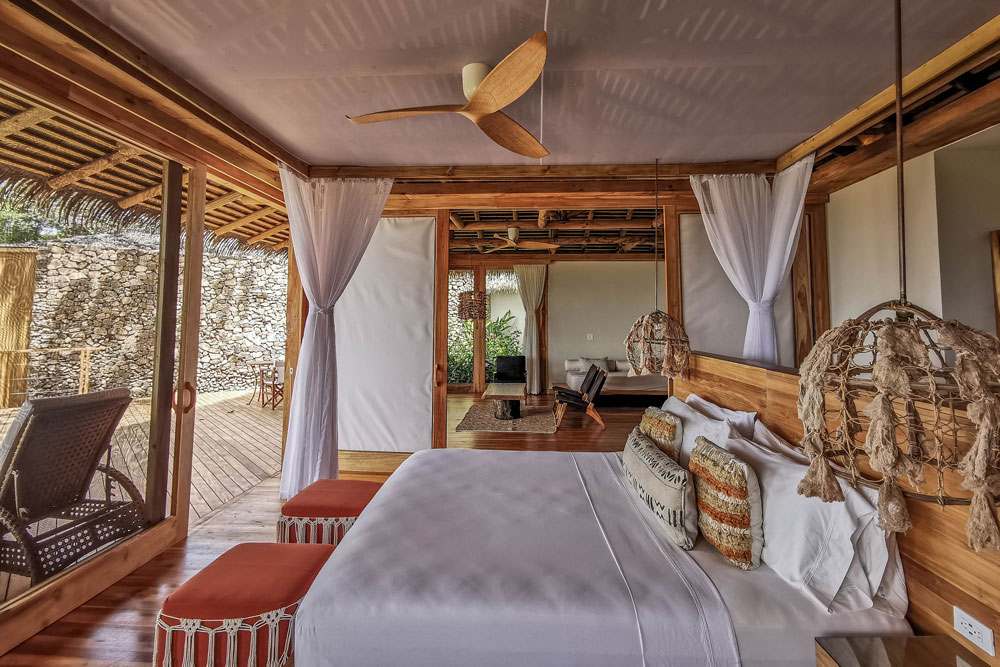 Bedroom at Lapa Rios Ecolodge / Courtesy of Boena Wilderness Lodges Costa Rica luxury ecolodge