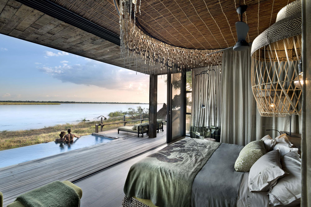 Bedroom at Lolobezi / Courtesy of African Bush Camps luxury Zambia safari