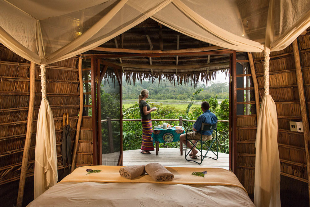 Bedroom at Lango Camp / Courtesy of Congo Conservation Company luxury Congo jungle lodge