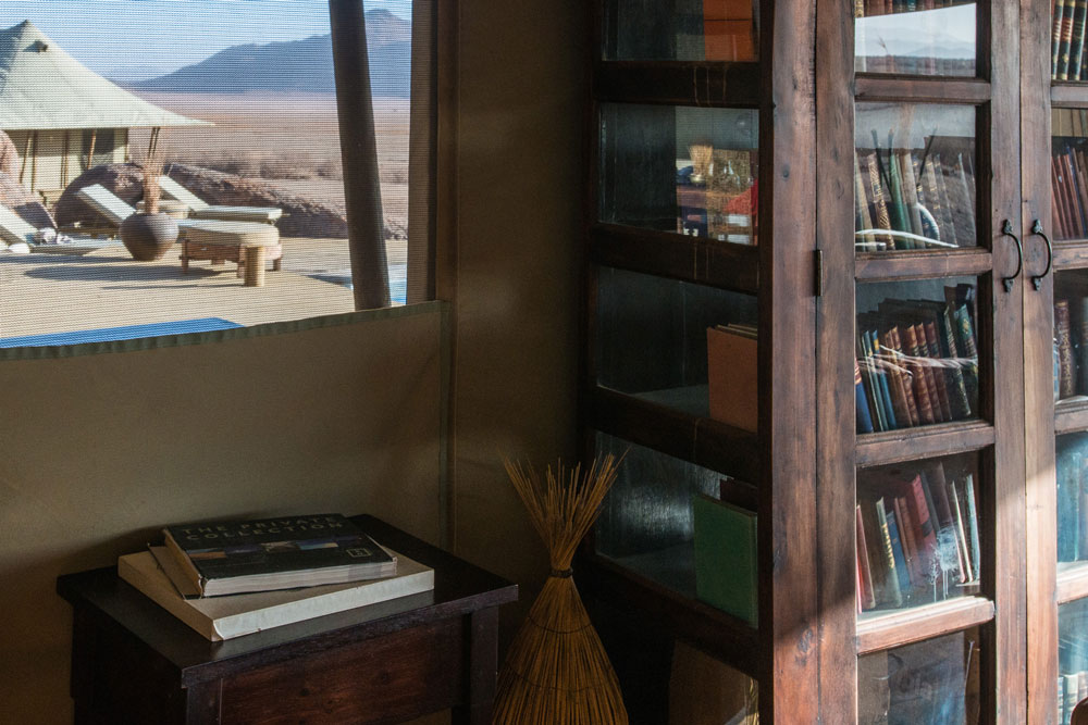 Library at Wolwedans Boulders Camp / Courtesy of Wolwedans luxury Namibia safari