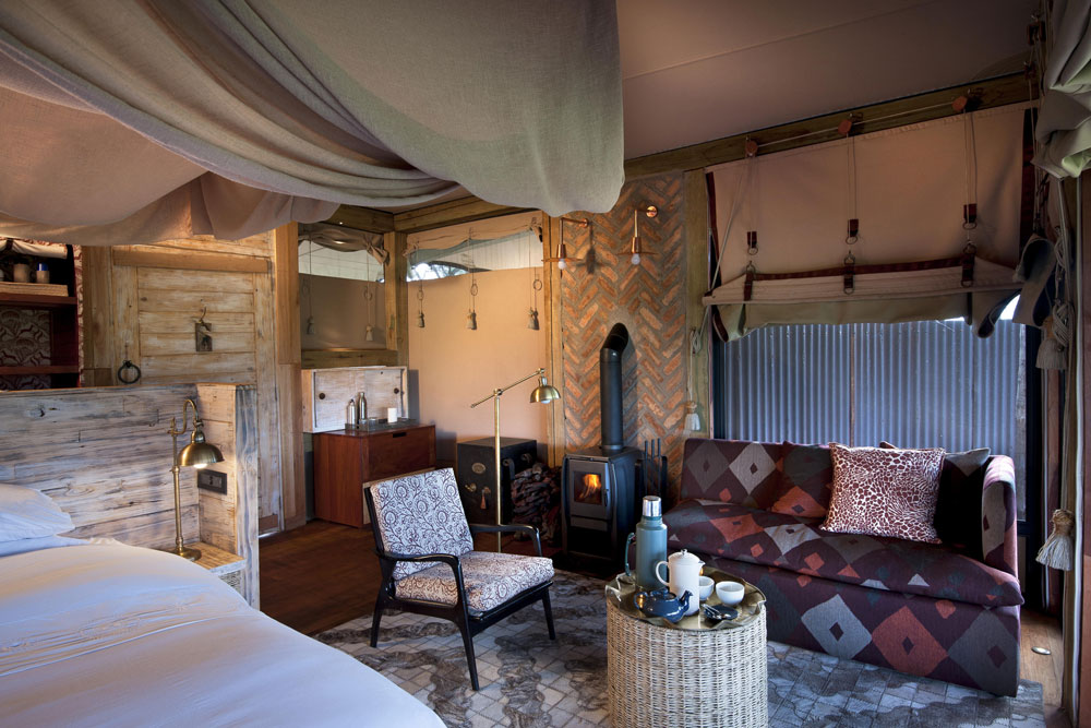 Tent living area at Somalisa Camp / Courtesy of African Bush Camps luxury Zimbabwe safari