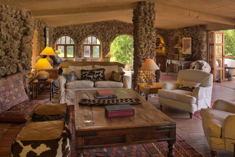 Living room at Lewa Wilderness / Courtesy of Lewa Wilderness luxury Kenya safari