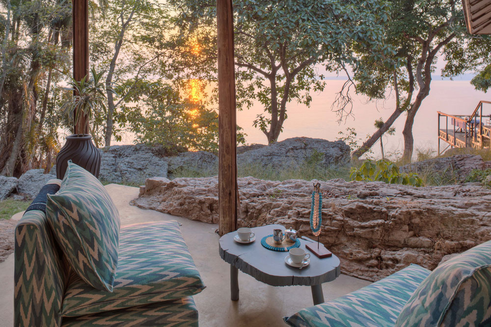 Lounge at Rubondo Island Camp / Courtesy of Asilia Africa luxury Tanzania beach chimpanzee safari