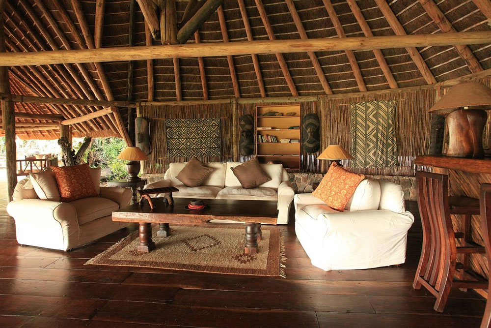 Lounge at Apoka Safari Lodge / Courtesy of Wildplaces Africa luxury Uganda safari