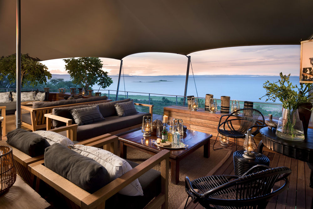 Lounge at Bumi Hills Safari Lodge / Courtesy of African Bush Camps luxury Zimbabwe safari