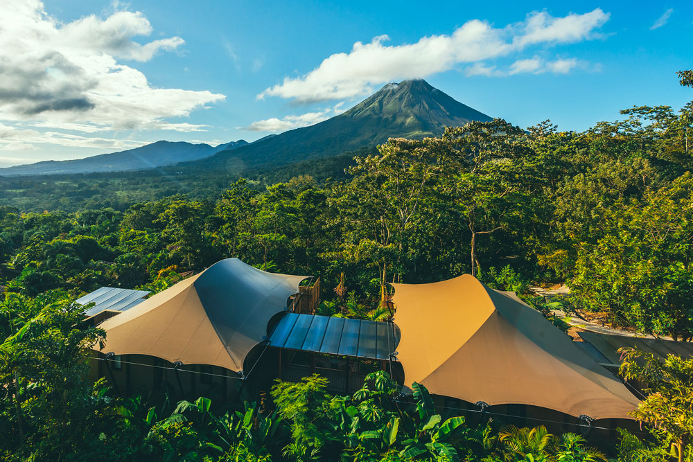 Luxury tent aerial view at Nayara Tented Camp / Courtesy of Nayara Costa Rica luxury ecolodge