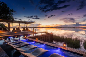 Osprey Retreat pool at DumaTau / Courtesy of Wilderness Safaris luxury Botswana safari