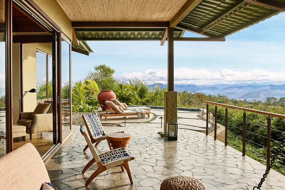 Patio pool at Hacienda Alta Gracia / Courtesy of Auberge Resorts Costa Rica luxury ecolodge