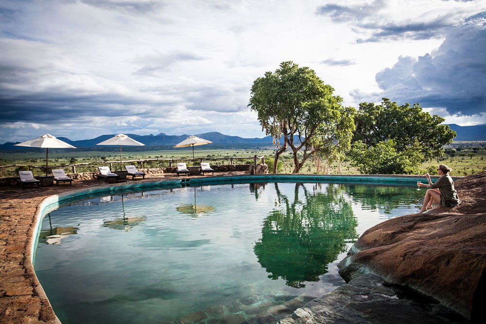 Pool at Apoka Safari Lodge / Courtesy of Wildplaces Africa luxury Uganda Safari