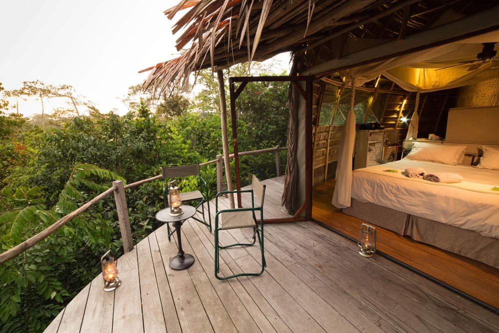 Private deck at Lango Camp / Courtesy of Congo Conservation Company luxury Congo jungle lodge