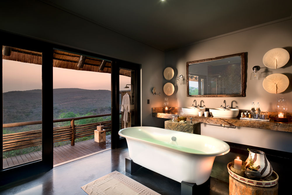 Suite bath at &Beyond Phinda Mountain Lodge / Courtesy of &Beyond luxury South Africa Safari
