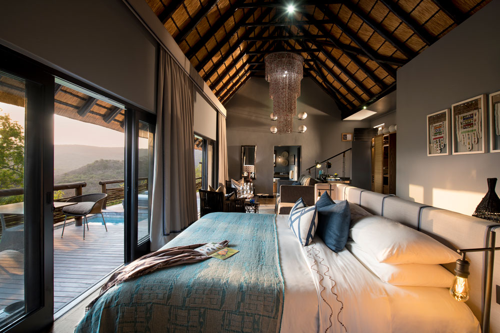Suite bedroom at &Beyond Phinda Mountain Lodge / Courtesy of &Beyond luxury South Africa Safari
