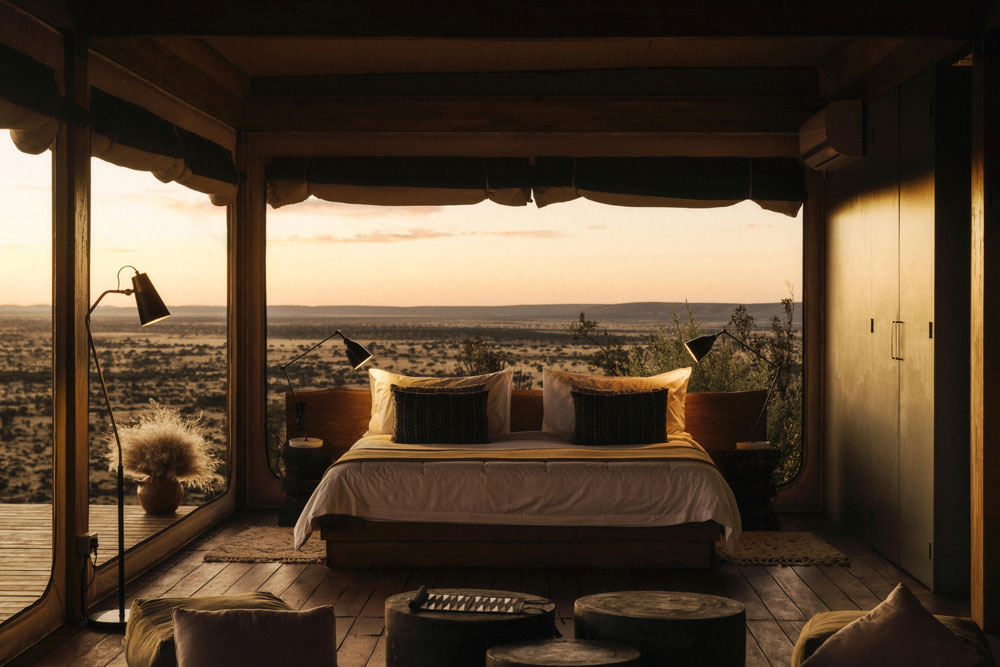 Bedroom at Habitas Namibia / Courtesy of Habitas luxury Namibia safari