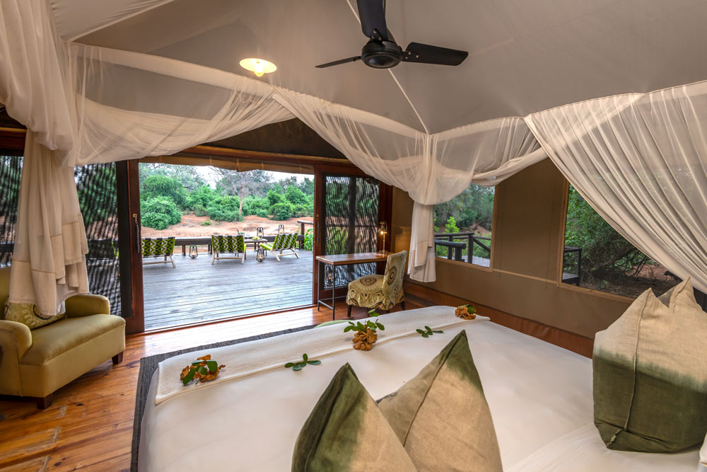 Bedroom at Pafuri Tented Camp / Courtesy of RETURNAfrica luxury safari