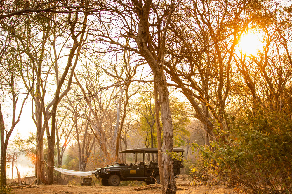 Bush lunch at Tembo Plains Camp / Courtesy of Great Plains Conservation luxury Zimbabwe safari