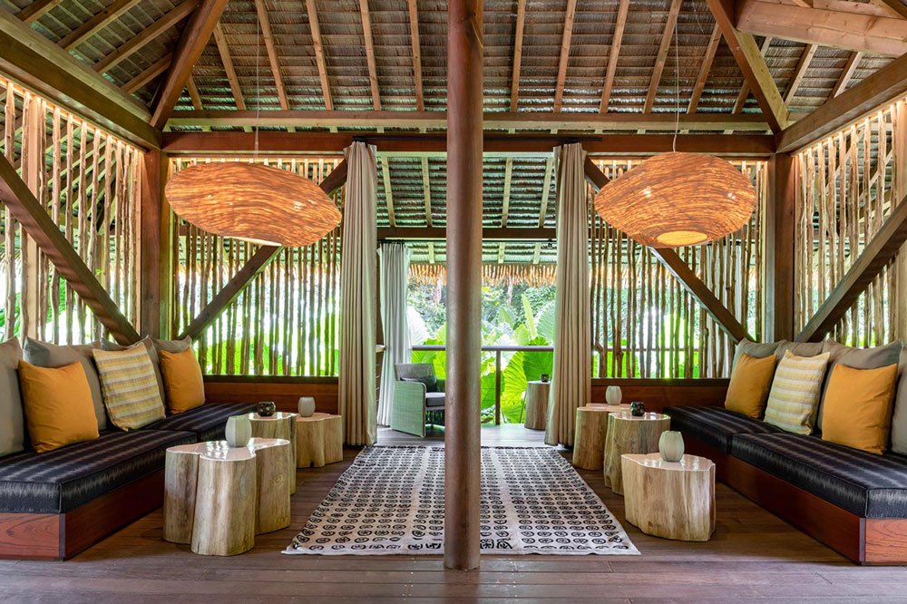 Suite living area at Sundy Praia / Courtesy of HBD Principe luxury Africa beach resort