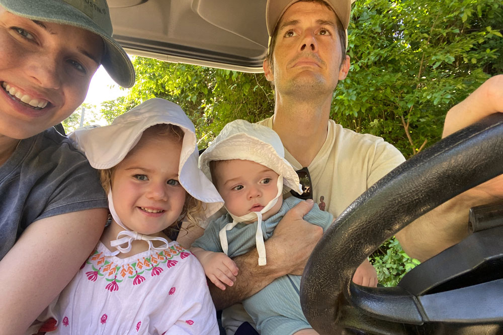 Family golf cart expedition in Costa Rica