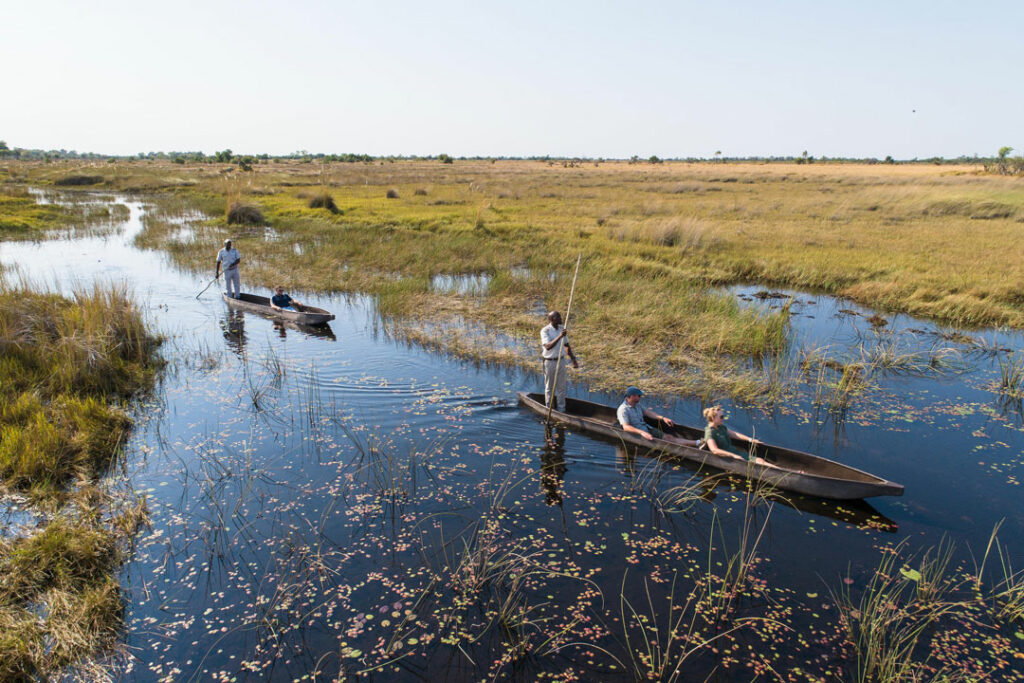 Mokoro canoe safari at Camp Okavango / Courtesy of Desert and Delta Safaris